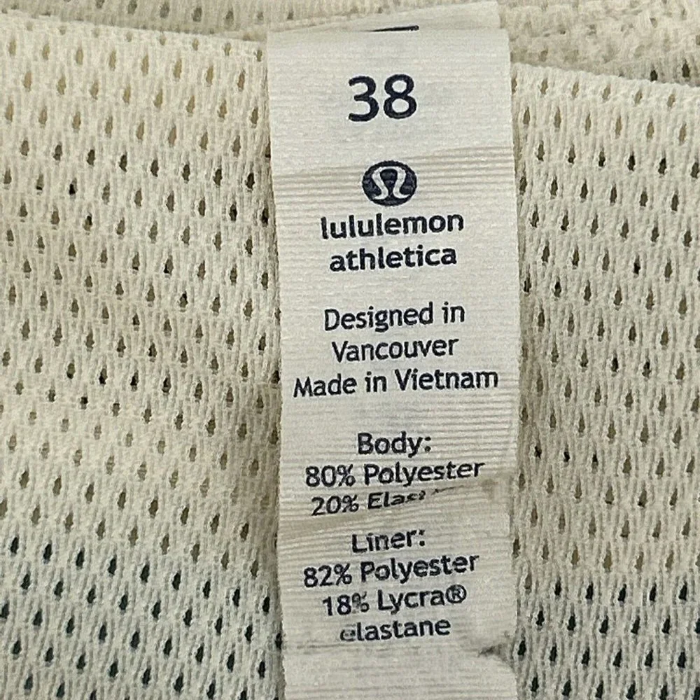 Lululemon El Current 9” Lined Swim Trunks Men's Teal‎ White Stripes 38